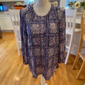 Akemi & Kin by Anthropologie purple long sleeve paisley blouse
